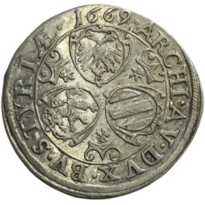 Austria, Leopold I, 3 Kreuzer Graz 1669