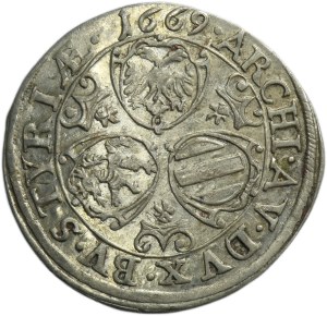 Austria, Leopold I, 3 Kreuzer Graz 1669
