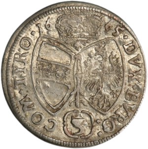 Austria, Sigismund Franz, 3 Kreuzer Hall 1665