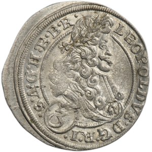 Silesia, Habsburg rule, Leopold I, 3 Kreuzer Breslau 1697 MMW