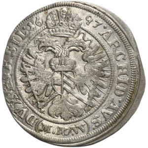 Silesia, Habsburg rule, Leopold I, 3 Kreuzer Breslau 1697 MMW