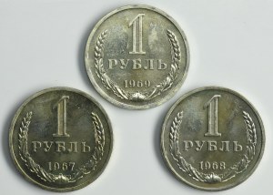Russia, USSR, 1 Rouble 1967-1969 (3 pcs.)