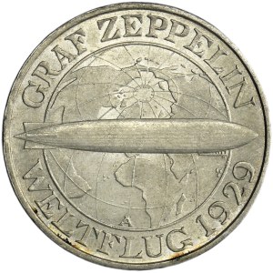 Germany, Weimar Republic, 3 Mark Berlin 1930 A - Graf Zeppelin