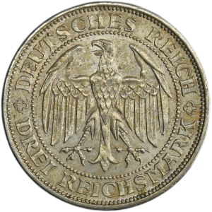 Germany, Weimar Republic, 3 Mark Muldenhütten 1929 E