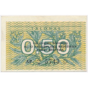 Lithuania, 0,50 Talonas 1991 - with error Valstybinis and without number in the series