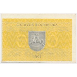 Lithuania, 0,50 Talonas 1991 - with error Valstybinis and without number in the series
