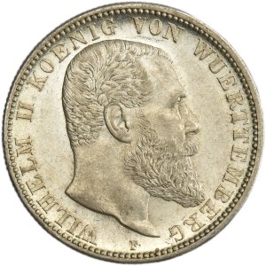 Germany, Kingdom of Württemberg, Wilhelm II, 2 Mark Stuttgart 1905 F