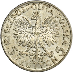 Głowa Kobiety, 5 złotych Warszawa 1933