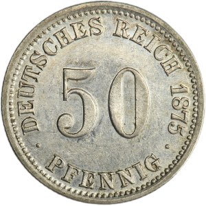 Germany, German Empire, Wilhelm I, 50 Pfennig Berlin 1875 A