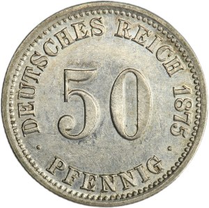Germany, German Empire, Wilhelm I, 50 Pfennig Berlin 1875 A