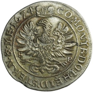 Silesia, Duchy of Oels, Sylvius Friedrich, 6 Kreuzer Oels 1674 SP