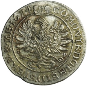 Silesia, Duchy of Oels, Sylvius Friedrich, 6 Kreuzer Oels 1674 SP