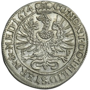 Silesia, Duchy of Oels, Sylvius Friedrich, 6 Kreuzer Oels 1674 SP - UNLISTED