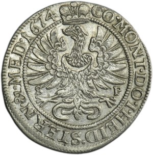 Silesia, Duchy of Oels, Sylvius Friedrich, 6 Kreuzer Oels 1674 SP - UNLISTED