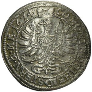 Silesia, Duchy of Oels, Sylvius Friedrich, 6 Kreuzer Oels 1674 SP - UNLISTED