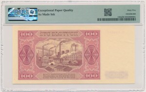 100 złotych 1948 - M - PMG 65 EPQ - RZADKI i PIĘKNY