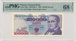 100,000 PLN 1993 - AD - PMG 68 EPQ
