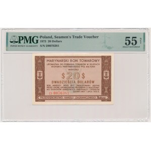 Baltona, 20 dolarów 1973 - D - PMG 55 NET - RZADKI
