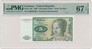 Allemagne, BDR, 5 marques 1960 - PMG 67 EPQ