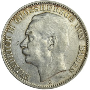 Germany, Baden, Friedrich II, 3 Mark Karlsruhe 1912 G
