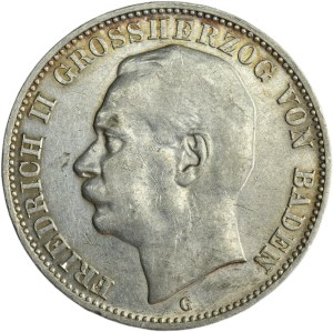 Germany, Baden, Friedrich II, 3 Mark Karlsruhe 1912 G