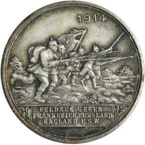Germany, German Empire, Wilhelm II, Medal Campaign Against France, Russia, England 1914 - RARE