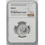 1 złoty 1957 - NGC MS65 - NAJRZADSZY ROCZNIK