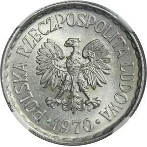 1 złoty 1970 - NGC MS66 - RZADSZY