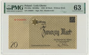20 Mark 1940 - no. 1 without watermark - PMG 63