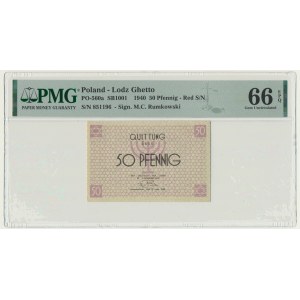 50 fenigów 1940 - numerator czerwony - PMG 66 EPQ