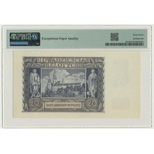 20 złotych 1940 - N - PMG 67 EPQ - NAJRZADSZA SERIA