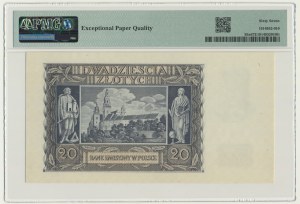 20 złotych 1940 - N - PMG 67 EPQ - NAJRZADSZA SERIA