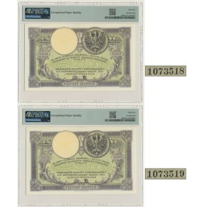 Zestaw, 500 złotych 1919 - S.A. - PMG 65-66 EPQ - kolejne numery (2 szt.)