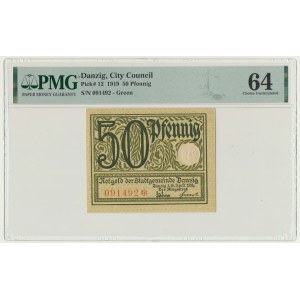 Danzig, 50 Pfennig 1919 - green - PMG 64