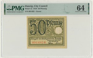 Danzig, 50 Pfennig 1919 - green - PMG 64