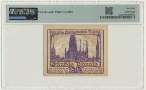 Danzig, 50 Pfennig 1919 - purple - PMG 65 EPQ