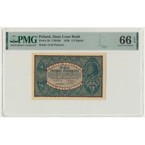 1/2 marki 1920 - PMG 66 EPQ