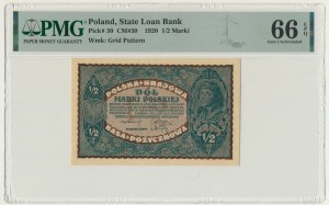 1/2 marki 1920 - PMG 66 EPQ