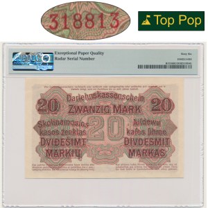 Kowno, 20 Mark 1918 - B - PMG 66 EPQ - RARE IN THIS CONDITION