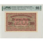 Kowno, 20 Mark 1918 - B - PMG 66 EPQ - RARE IN THIS CONDITION