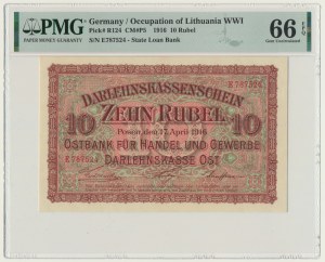 Posen, 10 Rubel 1916 - E - PMG 66 EPQ