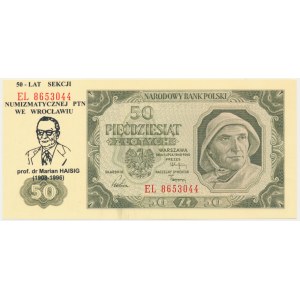 50 złotych 1948 - EL - nadruk okolicznościowy - z folderem