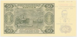 50 złotych 1948 - EL - nadruk okolicznościowy - z folderem