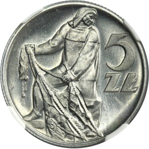 5 złotych 1960 Rybak - NGC MS67