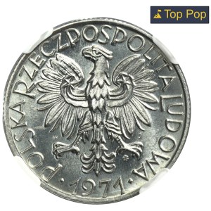 5 złotych 1971 Rybak - RZADSZY ROCZNIK - NGC MS67