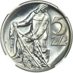 5 złotych 1971 Rybak - RZADSZY ROCZNIK - NGC MS67