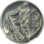 5 złotych 1971 Rybak - RZADSZY ROCZNIK - NGC MS65 PROOF LIKE - jak lustrzanka