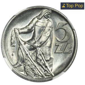 5 złotych 1973 Rybak - NGC MS67