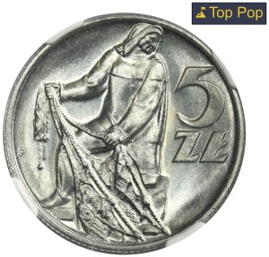 5 złotych 1973 Rybak - NGC MS67