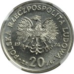 20 zlatých 1974 Nowotko - NGC MS64 - vzácný, MALÝ ORLÍK